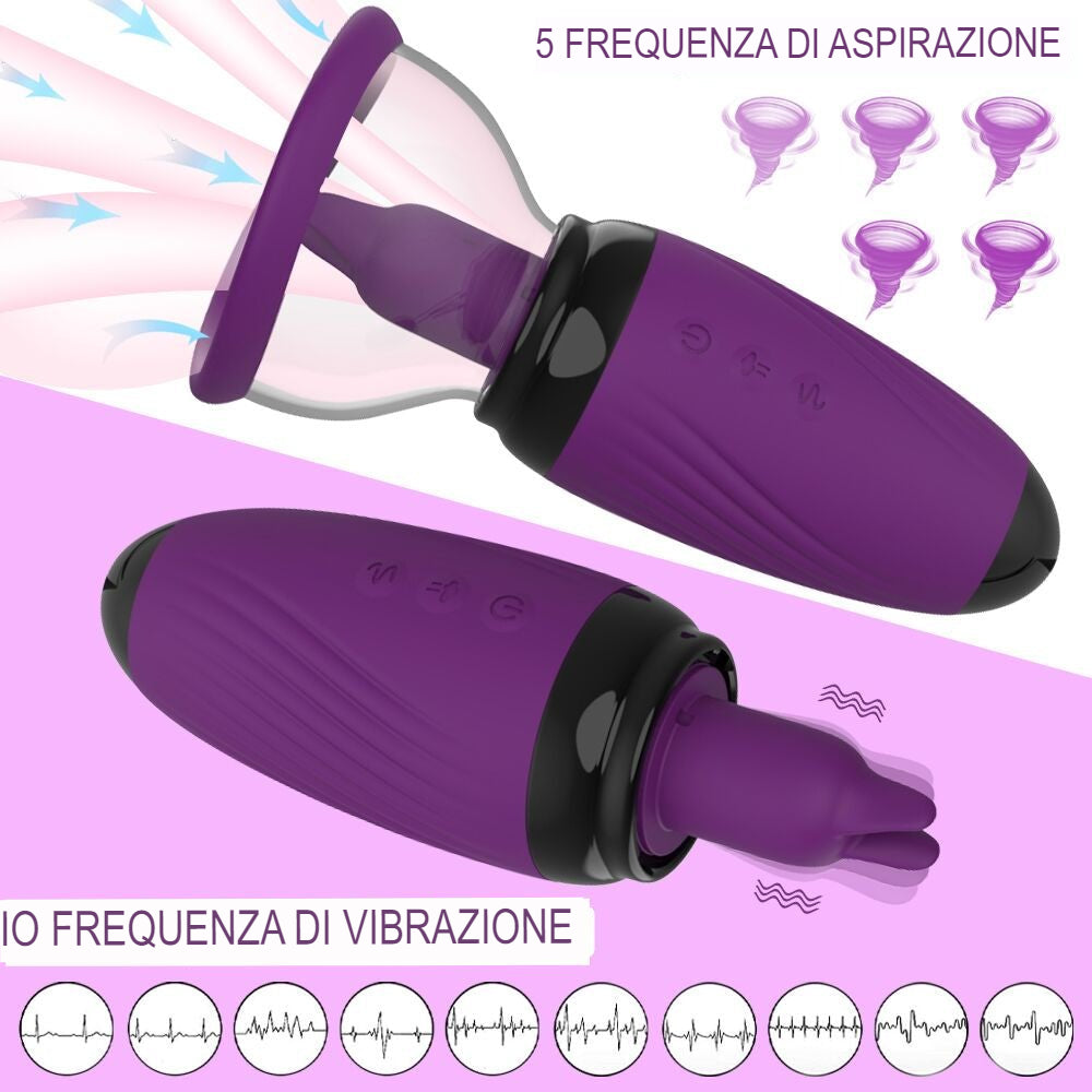 Lambelizia - Stimolatore per Capezzoli/Clitoride con Aspirazione e Leccatine