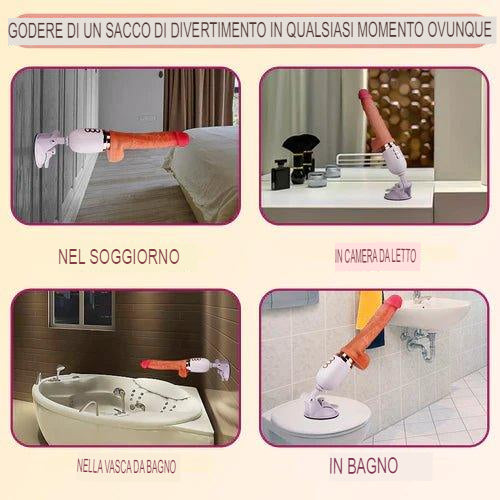 Dildo Realistico con Vibrazione + Modalità Telescopica + Rotazione