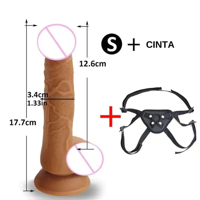 Cinta com Pênis Bullet Realista disponível em 3 tamanhos - prazervip