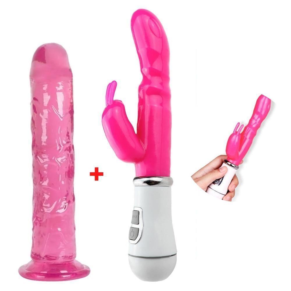 Kit Vibrador Rabbit + Consolo em Silicone Super Macio - prazervip